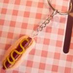 Polymer Clay Keychain, Hotdog Made From Polymer..